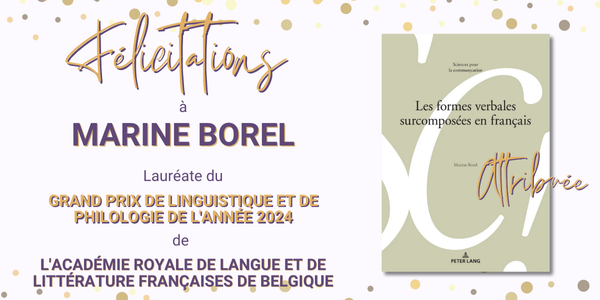 An award for / Un prix pour MARINE BOREL